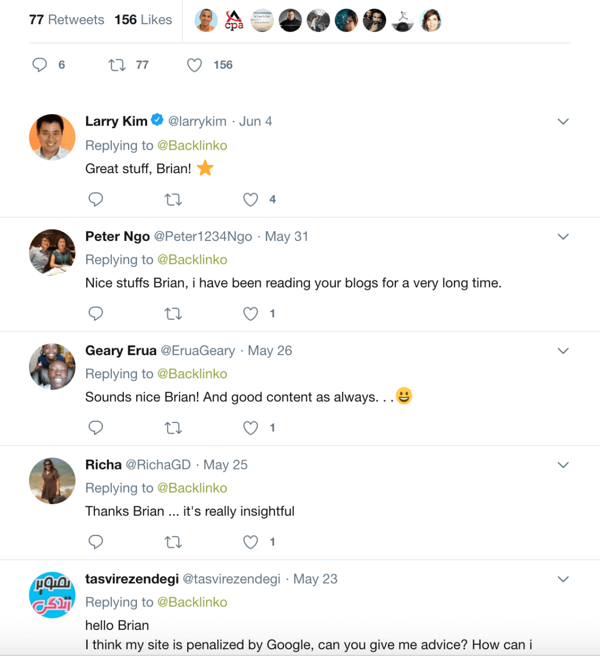 Brian tweet engagement